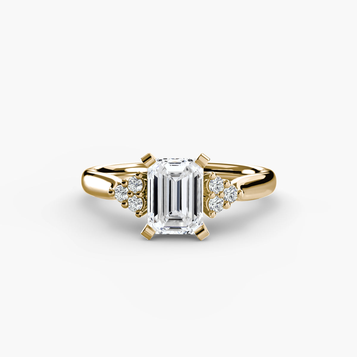 The Florence Solitaire with Cluster Shoulders Setting