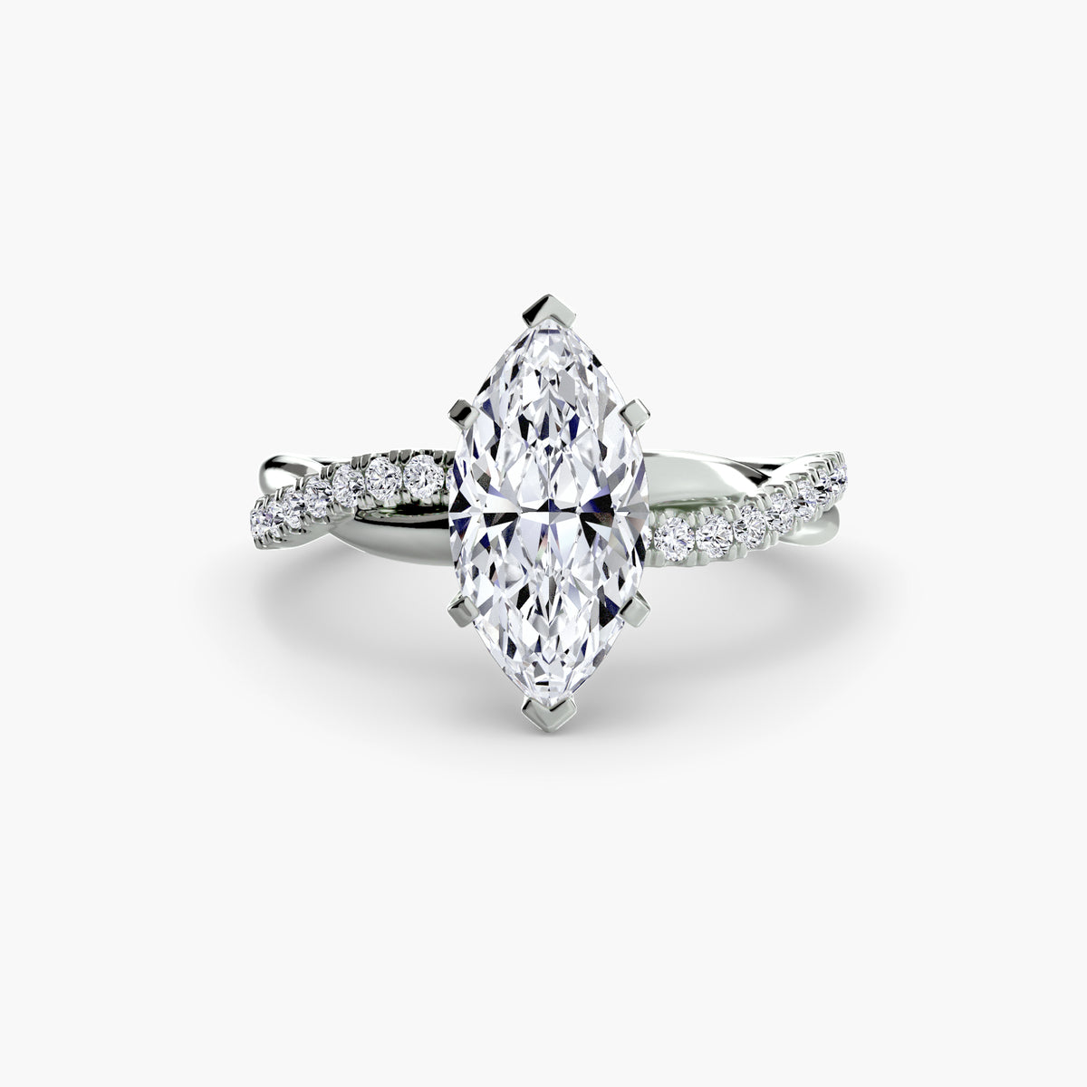 The Emerald Twist Pavé Ring Setting