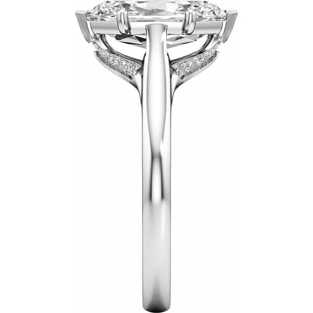 Stuller 14K white gold accented engagement ring - side profile