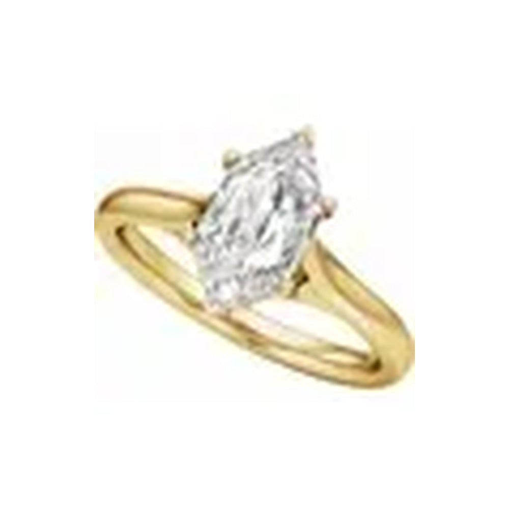 14K yellow gold accented ring, angled perspective