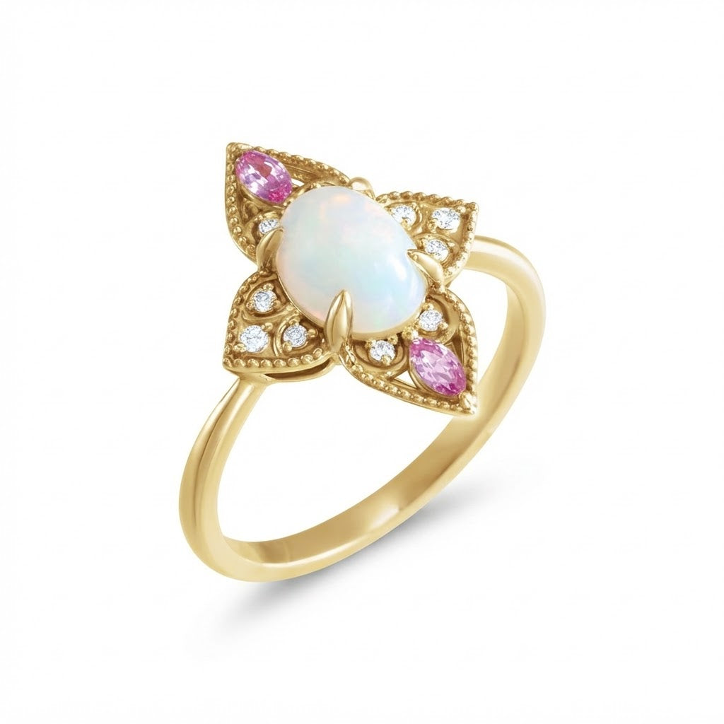 Natural Ethiopian Opal & Pink Sapphire